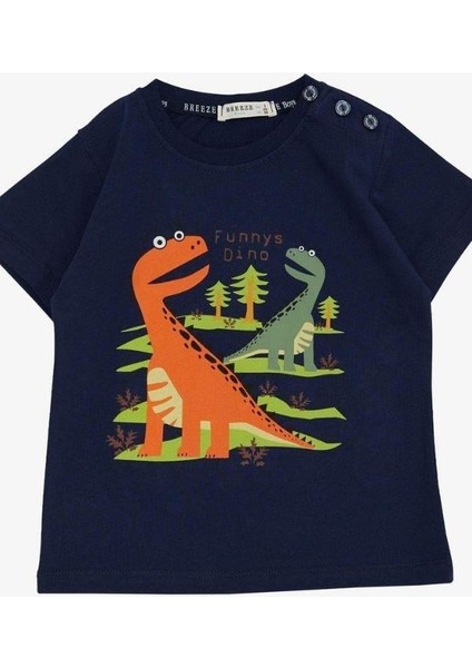Erkek Çocuk Pamuklu Dinazor Baskılı Tshirt modelleri