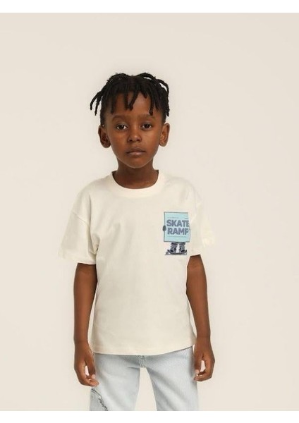 Erkek Çocuk Pamuklu Skate Baskıllı Tshirt