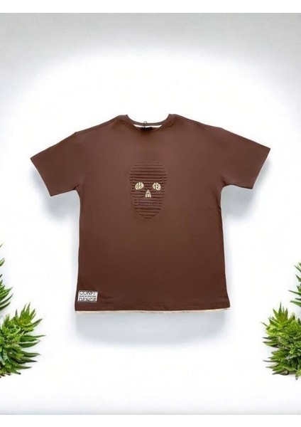 Çocuk Pamuklu Oversize Kuru Kafa Desenli Tshirt