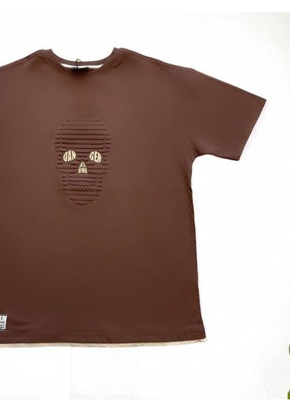 Çocuk Pamuklu Oversize Kuru Kafa Desenli Tshirt fırsatları