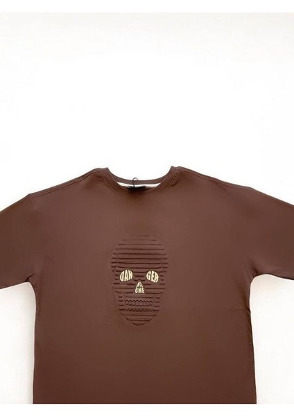 Çocuk Pamuklu Oversize Kuru Kafa Desenli Tshirt indirimleri