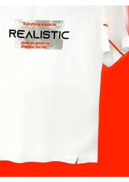 Erkek Çocuk Realistic Yazılı Pamuklu Tshirt modelleri