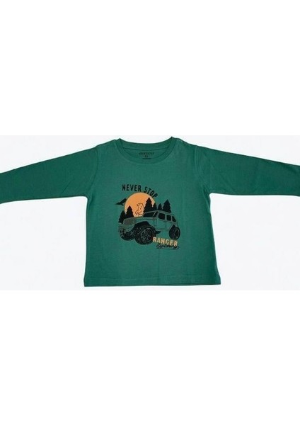 Erkek Çocuk Never Stop Yazılı Uzun Kollu T-Shirt modelleri