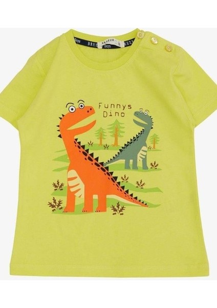 Erkek Çocuk Pamuklu Dinazor Baskılı Tshirt modelleri