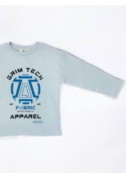 Erkek Çocuk Grim Tech Yazılı Ince Uzun Kollu Pamuklu Tshirt
