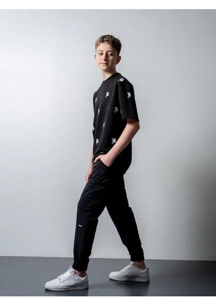 Erkek Çocuk Harf Baskılı Oversize Tshirt