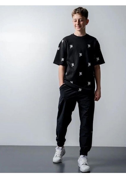 Erkek Çocuk Harf Baskılı Oversize Tshirt