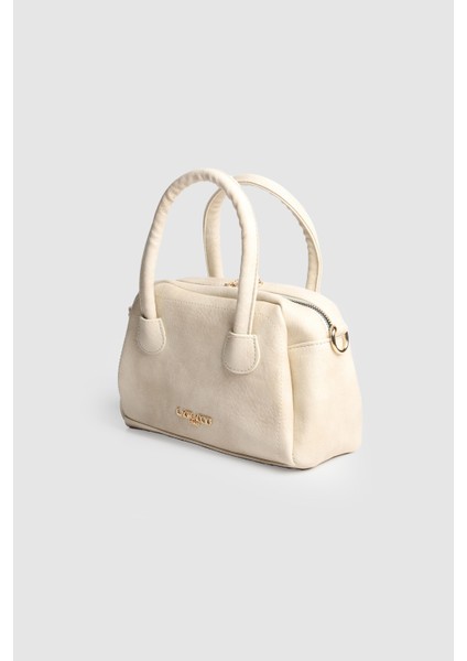 Kadın Case Donma Deri El ve Çapraz Çanta Krem