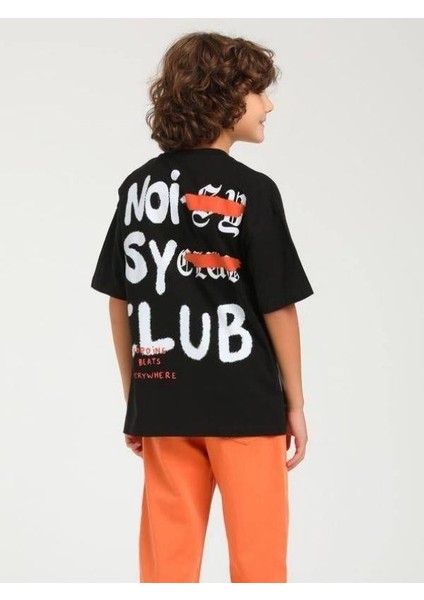 Erkek Çocuk Pamuklu Noisyclub Yazılı Kısa Kol Tshirt fırsatları