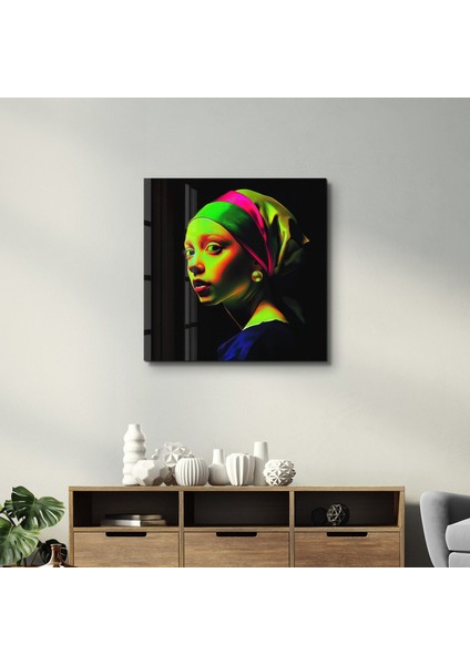 Neo Girl With A Pearl Earring Cam Tablo - Ev Dekor- Duvar Sanatı