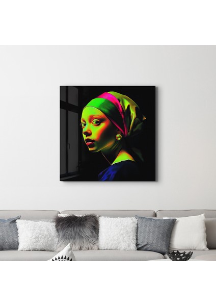 Neo Girl With A Pearl Earring Cam Tablo - Ev Dekor- Duvar Sanatı