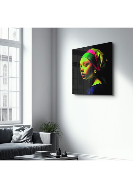 Neo Girl With A Pearl Earring Cam Tablo - Ev Dekor- Duvar Sanatı