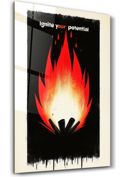 Ignite Your Potential - Motivasyon Cam Tablo - Ev Dekor- Duvar Sanatı