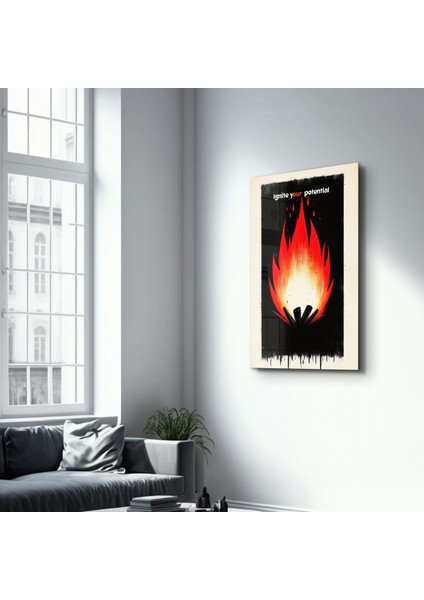 Ignite Your Potential - Motivasyon Cam Tablo - Ev Dekor- Duvar Sanatı fırsatları