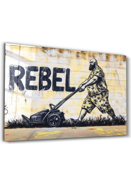 Routine Rebellion - Cam Tablo - Ev Dekor- Duvar Sanatı
