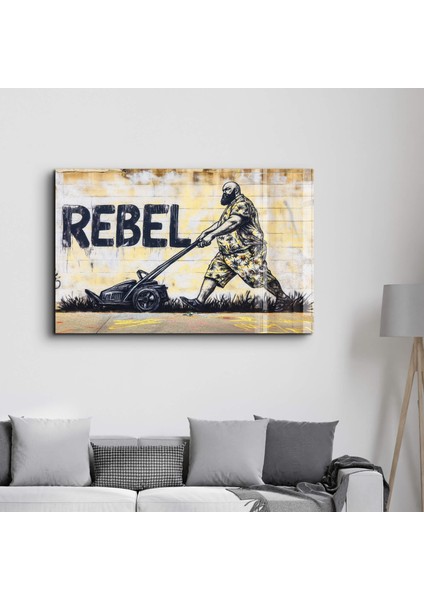 Routine Rebellion - Cam Tablo - Ev Dekor- Duvar Sanatı
