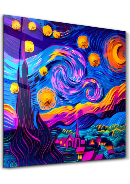 A Modern Take On Van Gogh’s Starry Sky Cam Tablo - Ev Dekor- Duvar Sanatı