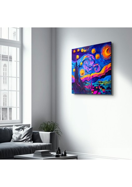 A Modern Take On Van Gogh’s Starry Sky Cam Tablo - Ev Dekor- Duvar Sanatı