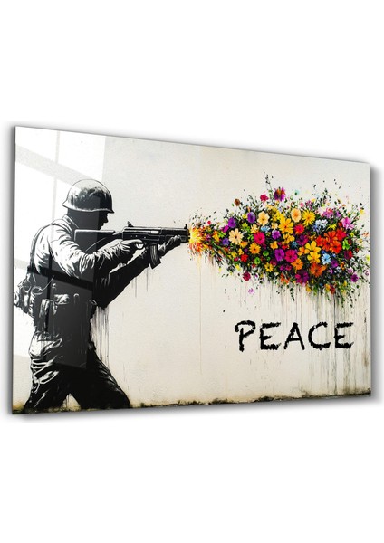 Loaded With Peace - Cam Tablo - Ev Dekor- Duvar Sanatı
