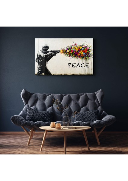 Loaded With Peace - Cam Tablo - Ev Dekor- Duvar Sanatı
