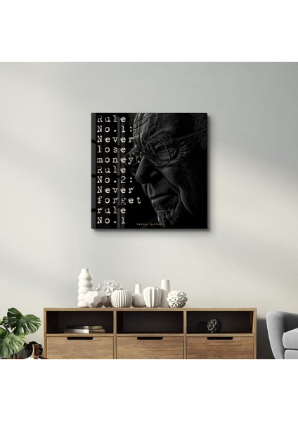 W. Buffet Motivasyon Cam Tablo - Ev Dekor- Duvar Sanatı fiyatları