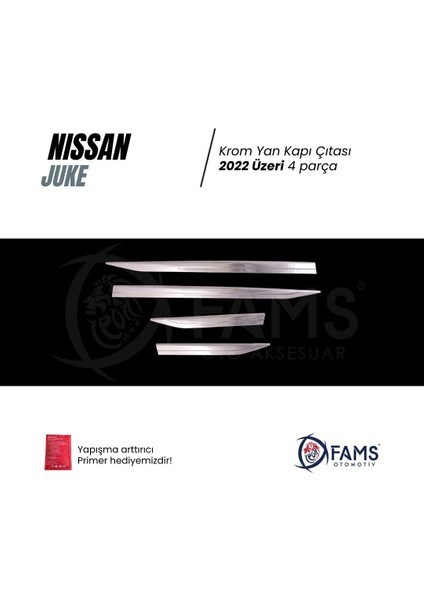 Nissan Juke Krom Yan Kapı Çıtası 2022 Üzeri 4 Parça Paslanmaz Çelik fiyatları