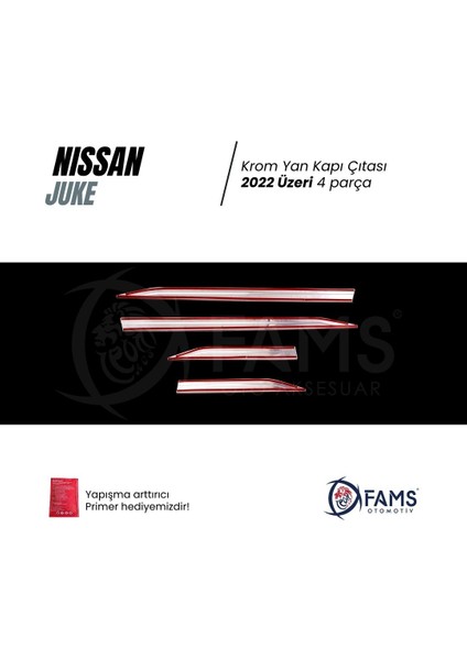 Nissan Juke Krom Yan Kapı Çıtası 2022 Üzeri 4 Parça Paslanmaz Çelik fırsatları