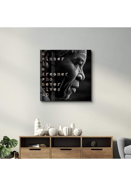 Nelson Mandela Motivasyon Cam Tablo - Ev Dekor- Duvar Sanatı fiyatları