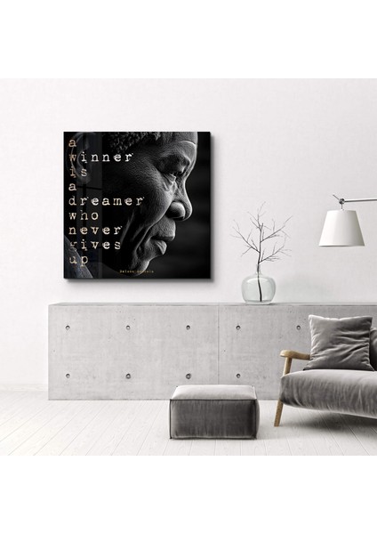 Nelson Mandela Motivasyon Cam Tablo - Ev Dekor- Duvar Sanatı modelleri