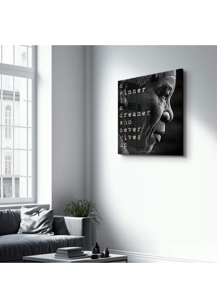 Nelson Mandela Motivasyon Cam Tablo - Ev Dekor- Duvar Sanatı indirimleri