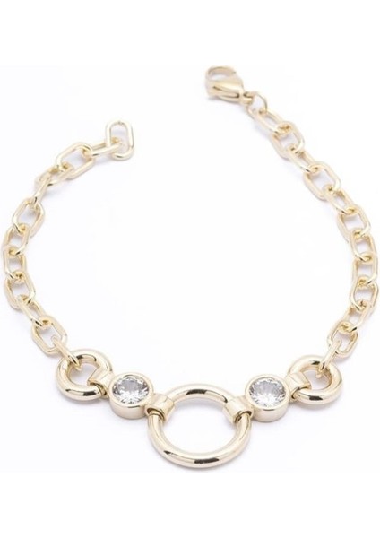 14 K Gold Vip Serisi Yuvarlak Detay Bileklik