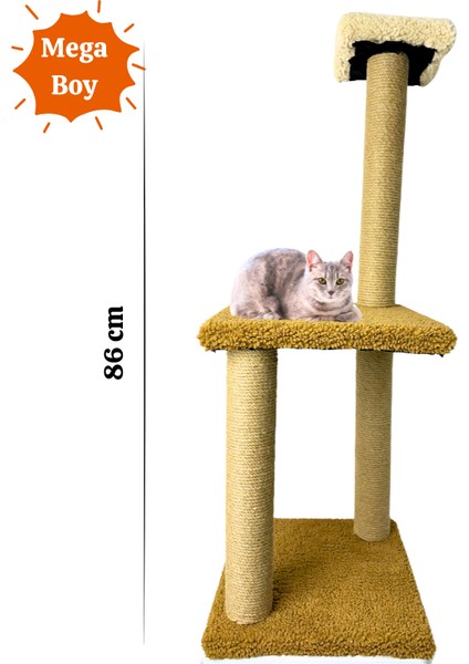 Peluş Dokulu Yumuşacık 86 cm İki Katlı Mega Boy Kedi Tırmalama Tahtası Soft Sevilen Renkler fiyatları