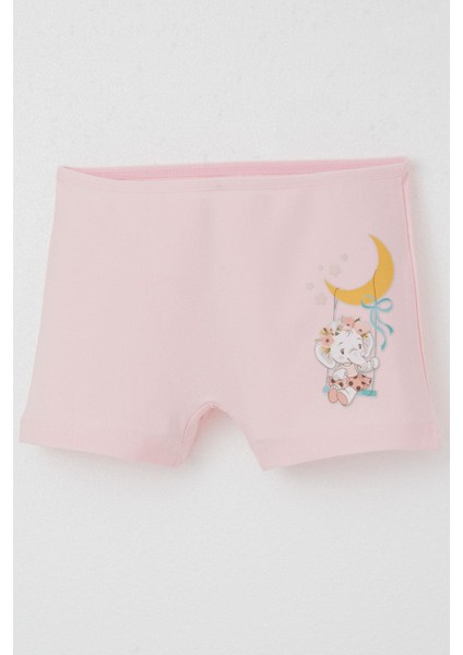 Kız Çocuk Boxer Sevimli Bebek Fil Baskılı 5-11 Yaş, Pembe
