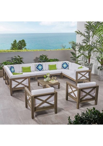 Kayra Bahçe Balkon Teras Ahşap Köşe Koltuk Takımı