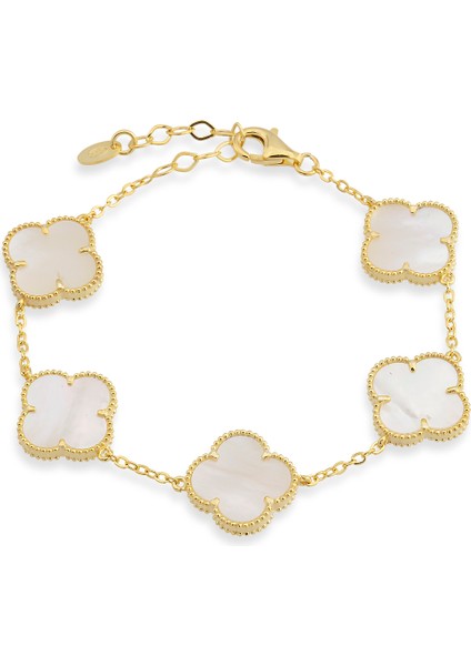 Gold Renk Sedef Krem Ithal Yonca Bileklik Vip Kalite fiyatları