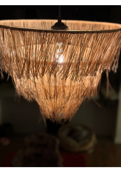Rattan Avize 40 cm -Iskandinav Bohem ,özel Tasarım Aydınlatma-Salon,mutfak.ofis