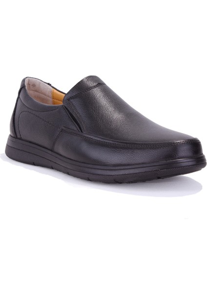 DMA08-432 Siyah Ortopedik Poliüretan Taban Günlük Erkek Deri Ayakkabı