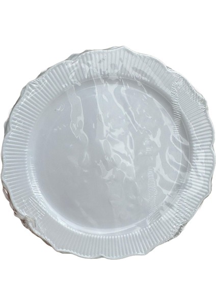 Parti Davet Piknik Doğum Günü Sert Plastik Mika Tabak - Beyaz - 18 cm . - 6'lı 5 Paket fiyatları