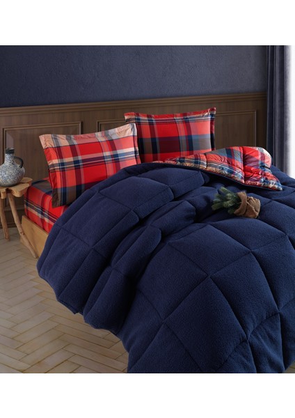 Wellsoft Yorgan Seti Çift Kişilik Life Is V5 Lacivert