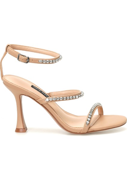 BRENDA 3FX Krem Kadın Topuklu Sandalet