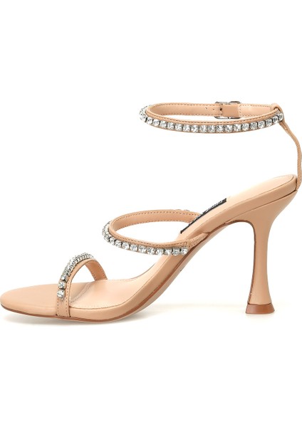 BRENDA 3FX Krem Kadın Topuklu Sandalet modelleri