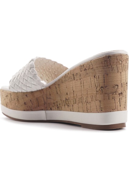 MURMA 4FX KIRIK BEYAZ Kadın Dolgu Topuk Terlik modelleri