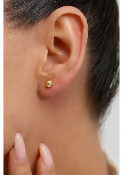 8 Ayar Altın Kalemli Top Küpe 5 mm fiyatları