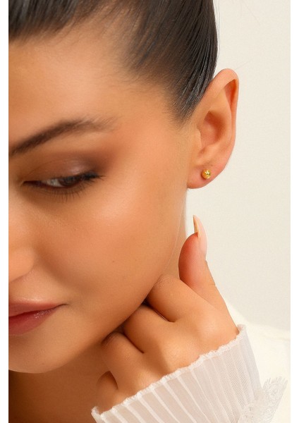 8 Ayar Altın Kalemli Top Küpe 5 mm fırsatları