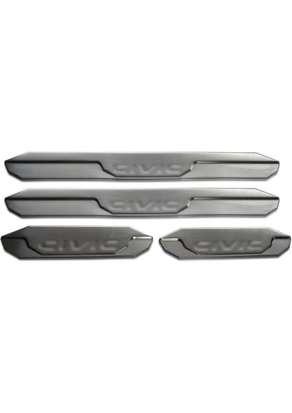 Honda Civic Kapı Eşiği 4 Parça - Krom Taşlı | Sd (2012+)