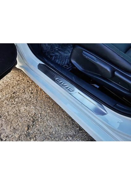 Honda Civic Kapı Eşiği 4 Parça - Krom Taşlı | Sd (2012+)