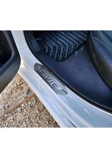 Honda Civic Kapı Eşiği 4 Parça - Krom Taşlı | Sd (2012+)