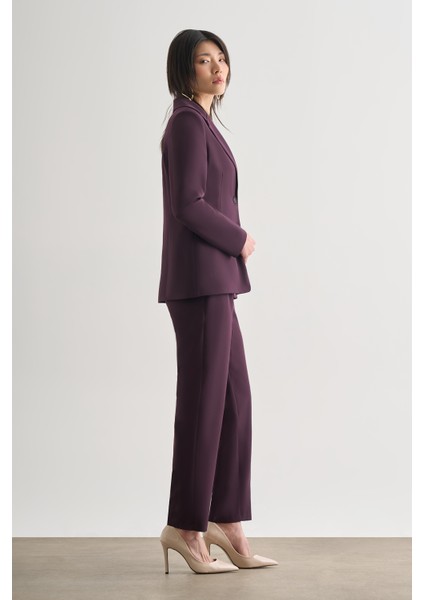 Oversize Çift Yırtmaçlı Bordo Blazer Ceket modelleri