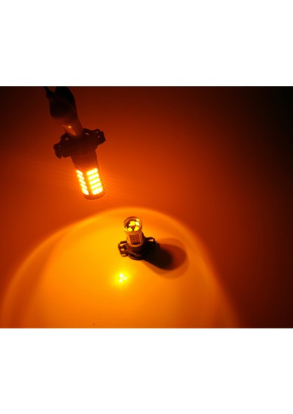 2 Adet PSX24W LED 63 Ledli Mercekli Turuncu