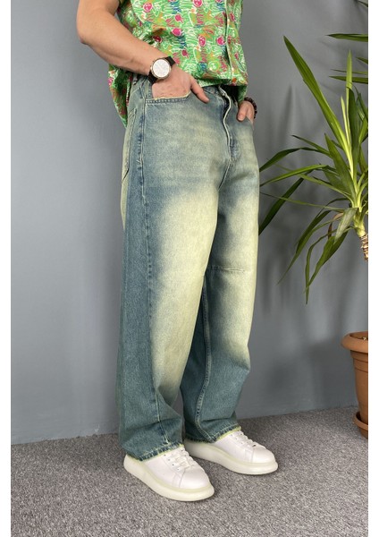 Eskitme Taşlanmış Balon Super Baggy Pantolon
